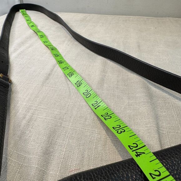 VTG Fossil Black Pebble Leather Crossbody Bag – Emi Saddle, Gold Key - Picture 6 of 13